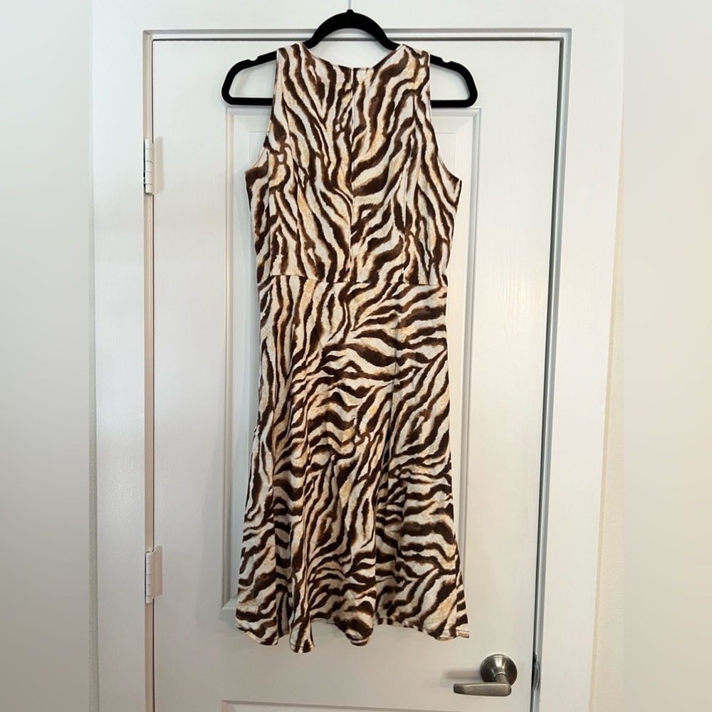 100% Linen Zebra Stripe Dress